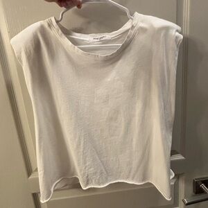 Project Social T LARGE Shoulder Pad Muscle Tank - White